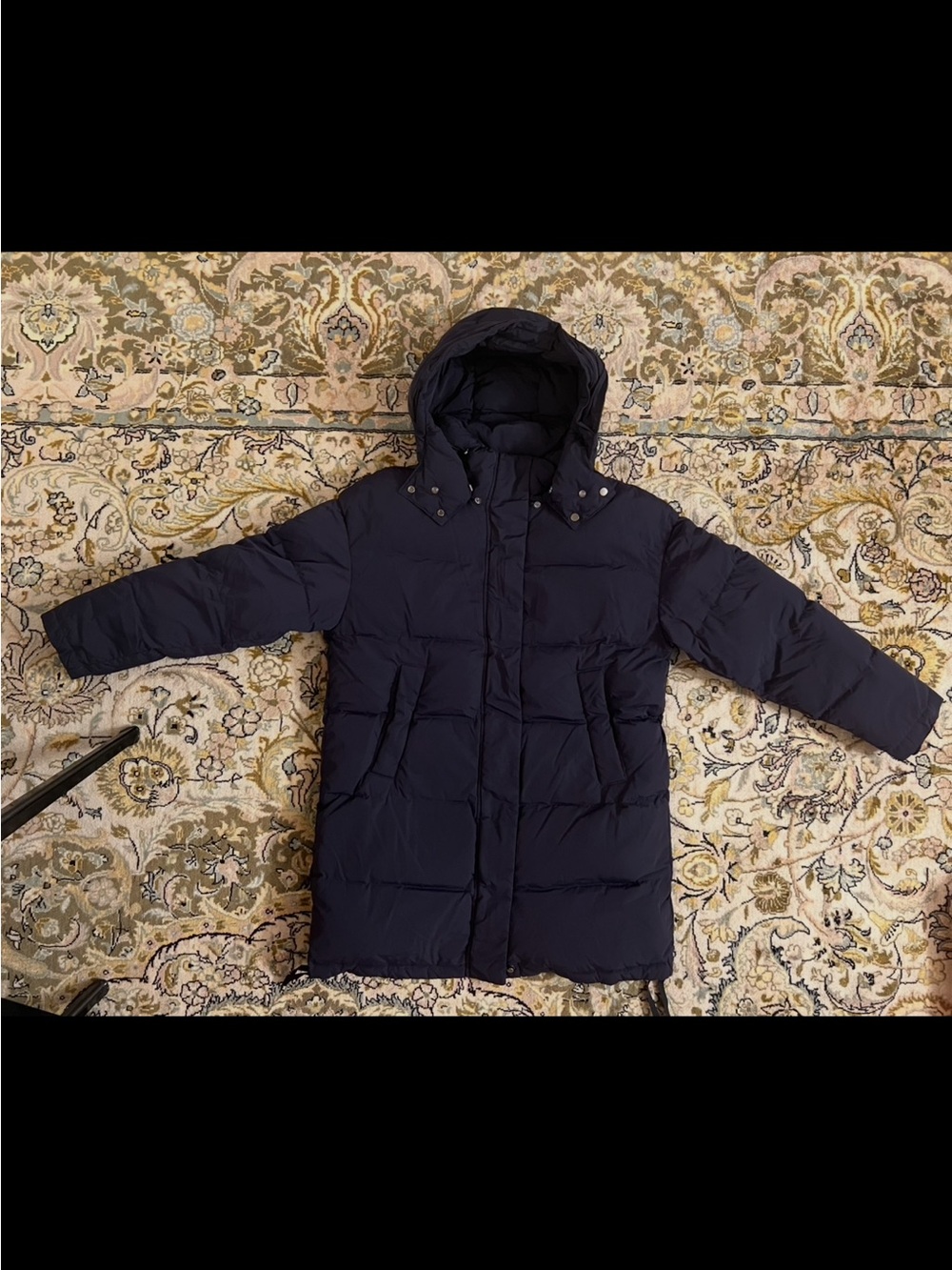 Intuition Paris Navy blue Puffer Hood coat jacket s small